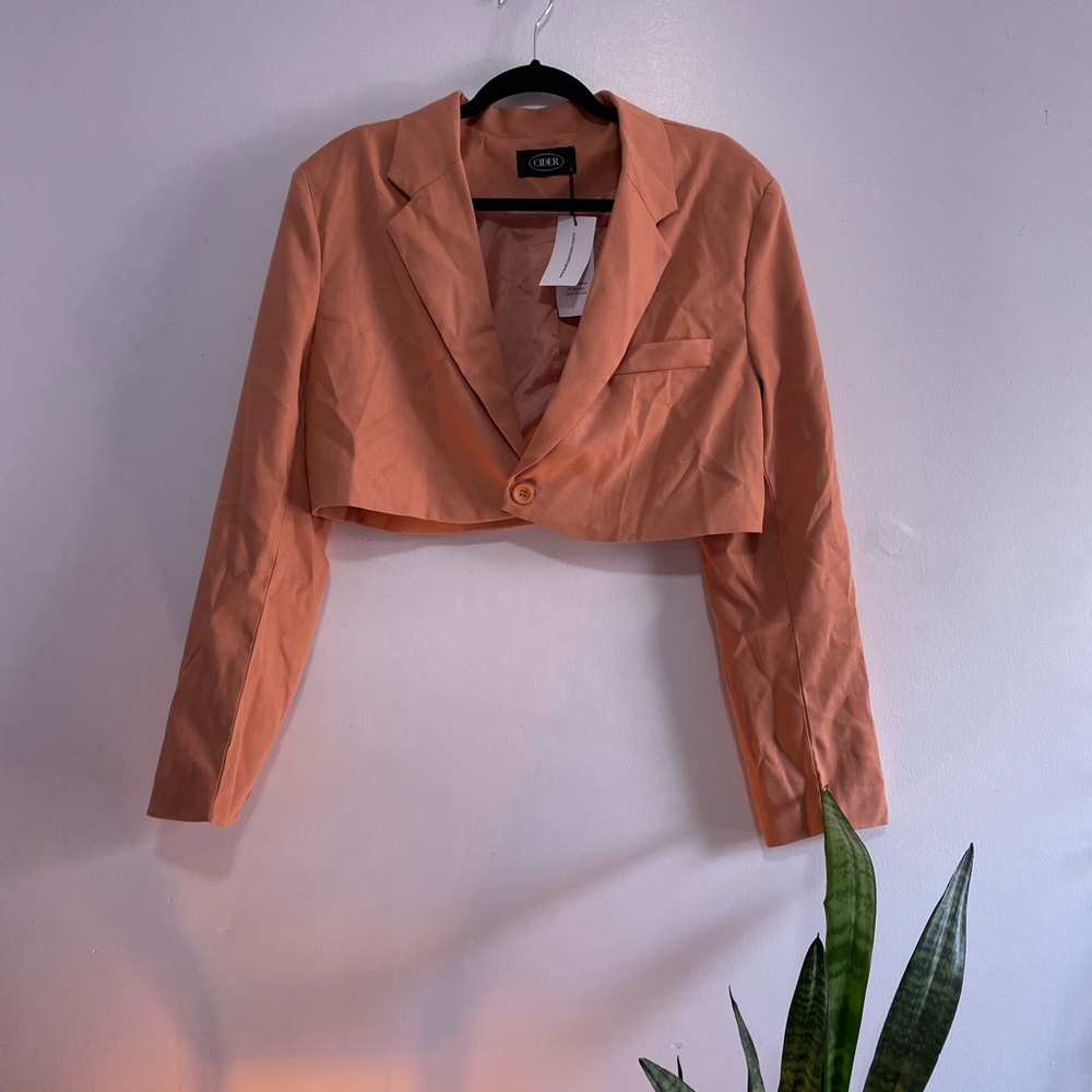 Cider peach cropped blazer